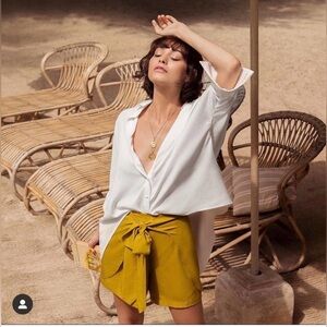 Sancia The Helene Wrap Short Mustard Chartreuse Green Size M